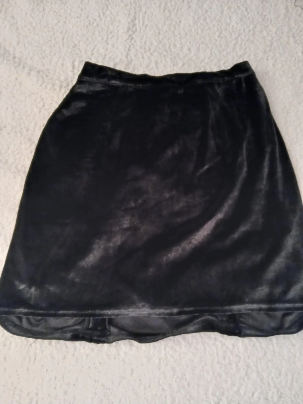 Urban Outfitters Black Ruched Velvet Mini Skirt